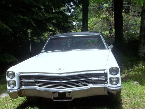 1966 cadillac deville convertible-white w/blacktop. original-needs restoration !