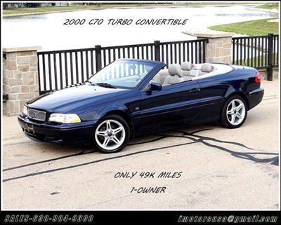 2000 volvo c70 turbo convertible blue/gray lthr pwr top htd sts am/fm/cd only49k