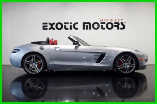 2013 sls amg gt roadster, silver on red, 4,845mi only $184,888!!!bang &amp; olufsen!