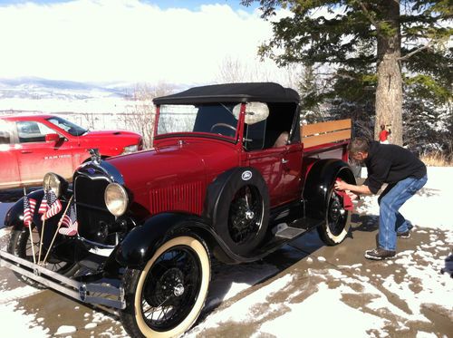 1928 roadster p/u runs good, looks great, trailer, canvas cover