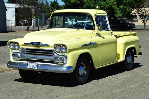 1958 chevrolet apache 3100 big window stepside pickup truck 350/4 sp lots of new