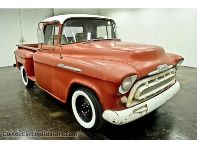 1955 chevrolet 3100 pickup 350 automatic tilt steering dual exhaust look at it