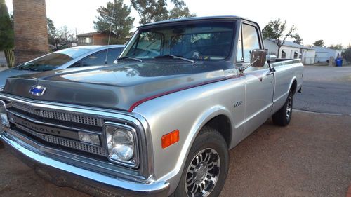 1970 chevrolet c 10 truck 2 tone (silver &amp; charcoal) with maroon trim