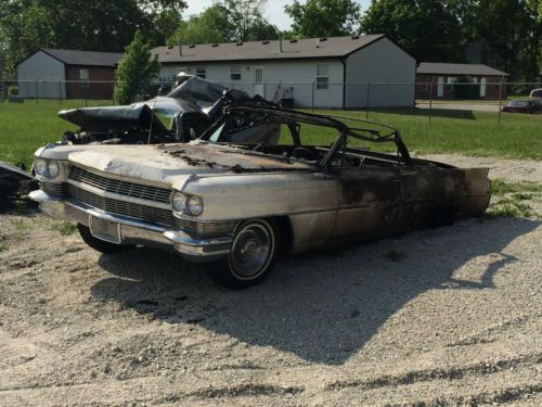 1964 cadillac deville convertible-previous show car-now fire damaged