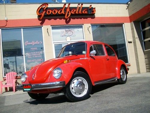 1974 volkswagen super beetle very clean interior, red w/black, runs and drives!