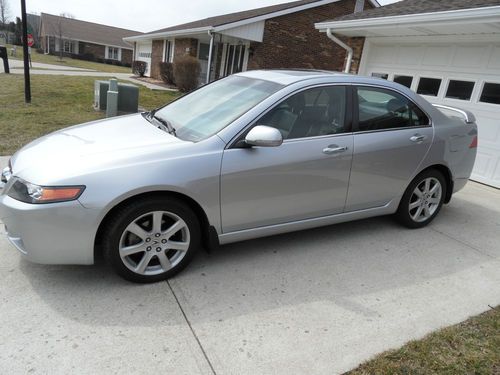 2004 acura tsx 2.4l automatic silver black leather 200hp one owner 94,000 clean