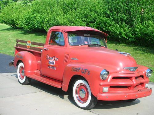 1954 chevrolet 3100 1/2 ton short bed pickup truck, rat rod,hot rod, gas station
