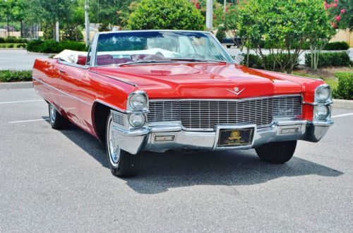 Really straight beautiful red 1965 cadillac deville convertible loaded great car