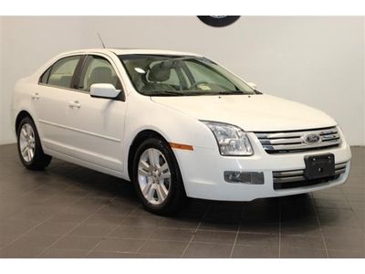 Gorgeous white ford fusion sel sedan with low miles, sunroof, leather