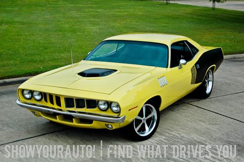 1971 plymouth cuda, factory n96 shaker, pro-touring 426 stroker hemi with air!