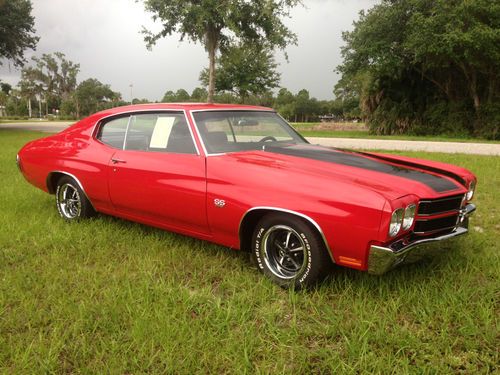 1970 chevelle, real ss, frame off restored, 396/4 speed, cold ac, build sheet