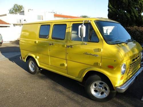 1969 ford e200 classic yellow van 302 v8 restored scooby-doo mobile