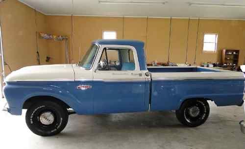 Show quality  blue and white pickup in the same family since 1965