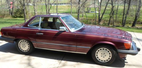 Outstanding 1986 mercedes 560sl - 2 tops-  red cabernet metallic +many new parts