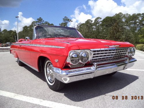 1962 chevrolet impala ss convertible 4 speed matching #'s frame off a/c loaded