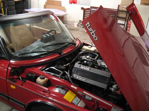 1990 saab 900 turbo convertible 2-door 2.0l cherry red 5 speed manual no reserve