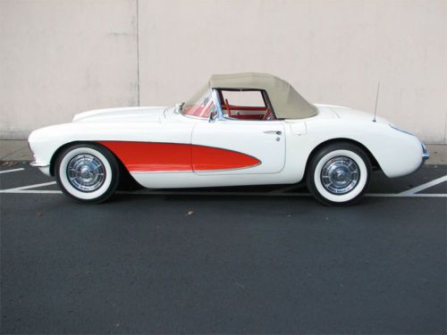 1957 corvette beautiful color combination. older off- frame restoration.
