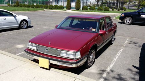 Classic &#039;89 buick park avenue red 4 dr sedan, v6 - single owner 80k miles