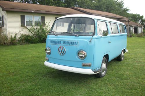 1969 vw bus, baby blue, 4speed, runs and drives