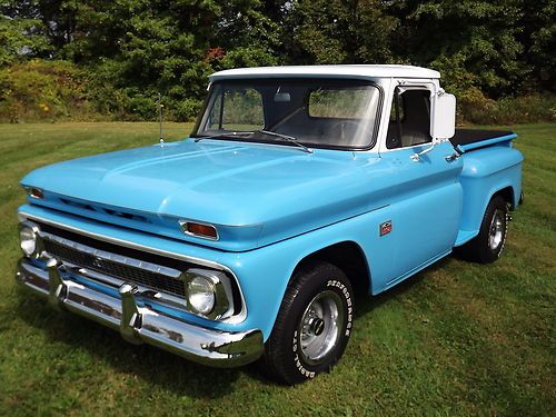 Beautiful blue &amp; white 292ci inline 6cyl std cab styleside short bed 2wd 3spd