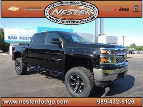 14 chevy silverado crew lt 4x4 lifted 35-inch tires black leather back-up camera