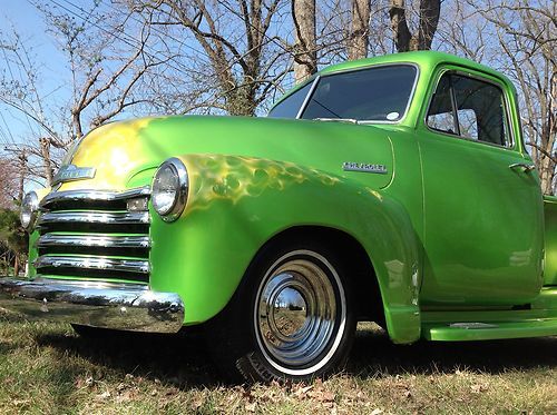 1952 chevy truck 5 window custom green paint lowrider chevrolet