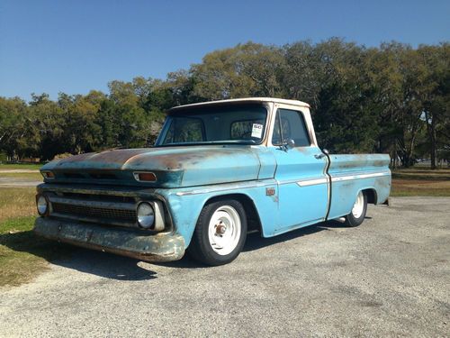 1966 chevrolet c10 pickup truck og paint lowered hot rod 350 auto patina no res