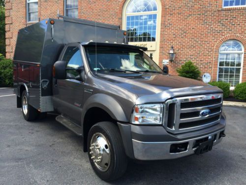 2005 ford f-450 powerstroke diesel contractor bed enclosed utility no rust clean