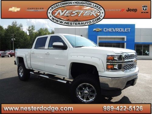 14 chevy silverado 1500 crew lt 4x4 lifted leather 35-inch tires chrome wheels