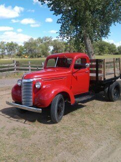 Bright red flatbed with upgrades