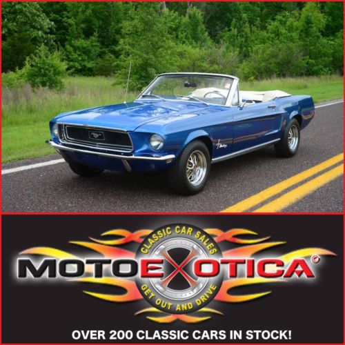 1968 ford mustang convertible- actual low miles - dual exhaust - restored - lqqk